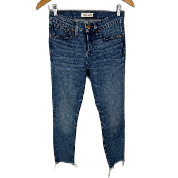 Madewell 9" High-Rise Destructed-Hem Skinny Crop Jean Size 26 - Picture 5 of 16